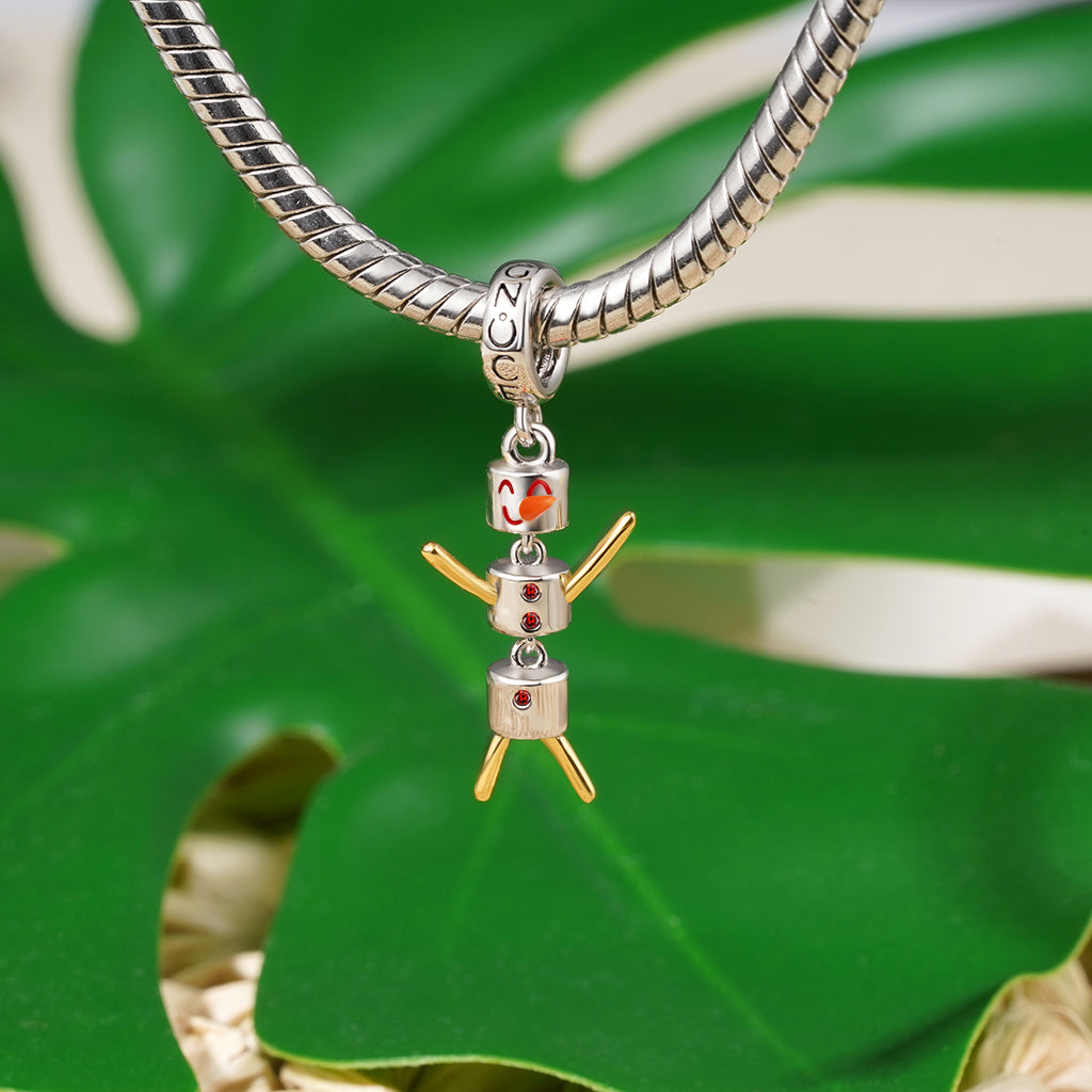 Gnoce Christmas Marshmallow Snowman Pendant Dangle Charm_3