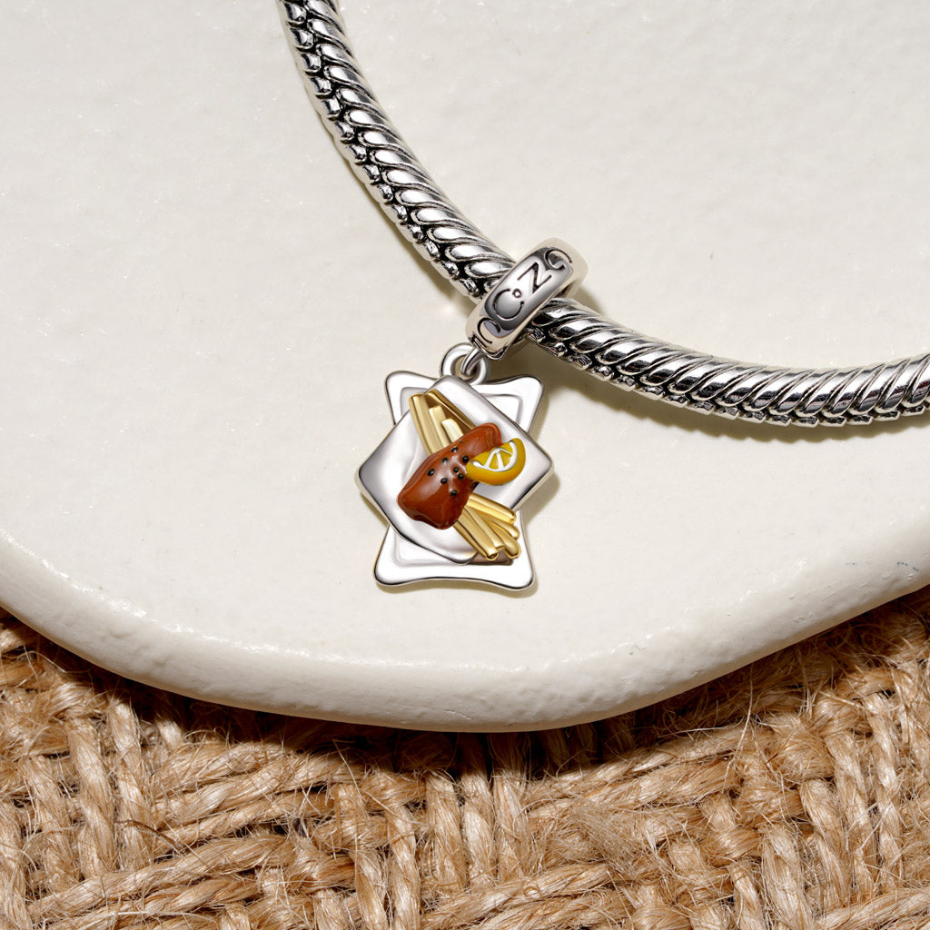Gnoce Delicious Fish & Chips Pendant Dangle Charm_3