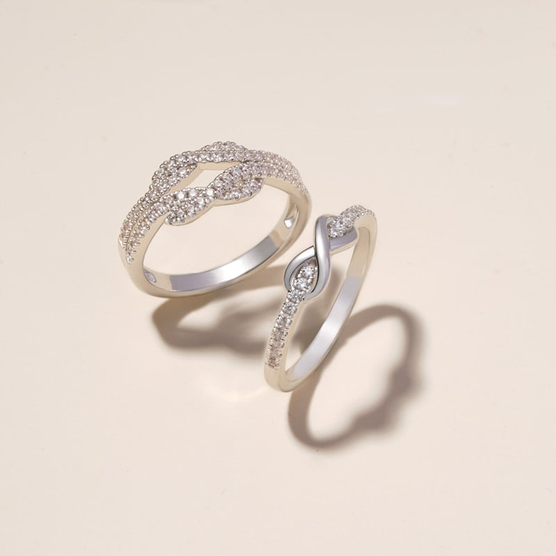 Gnoce Intertwined Infinite Pave White CZ Band Ring_3