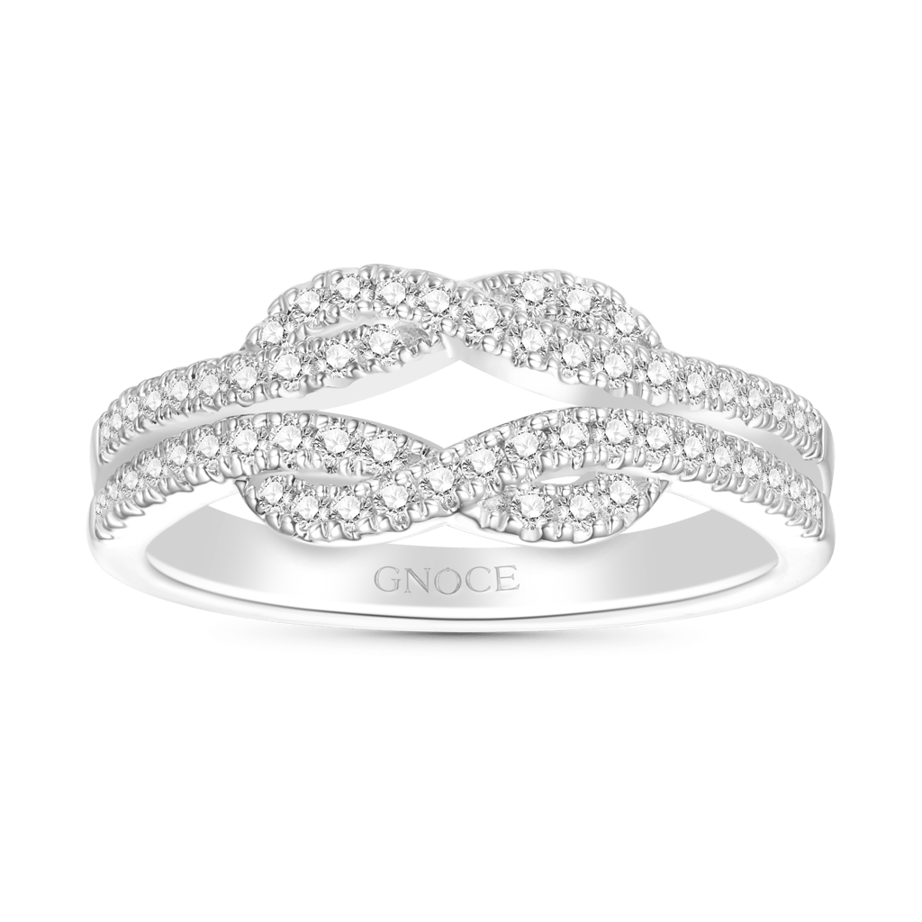 Gnoce Intertwined Infinite Pave White CZ Band Ring_1