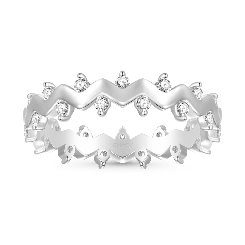 Gnoce Shiny Smooth Wavy Band Ring_1