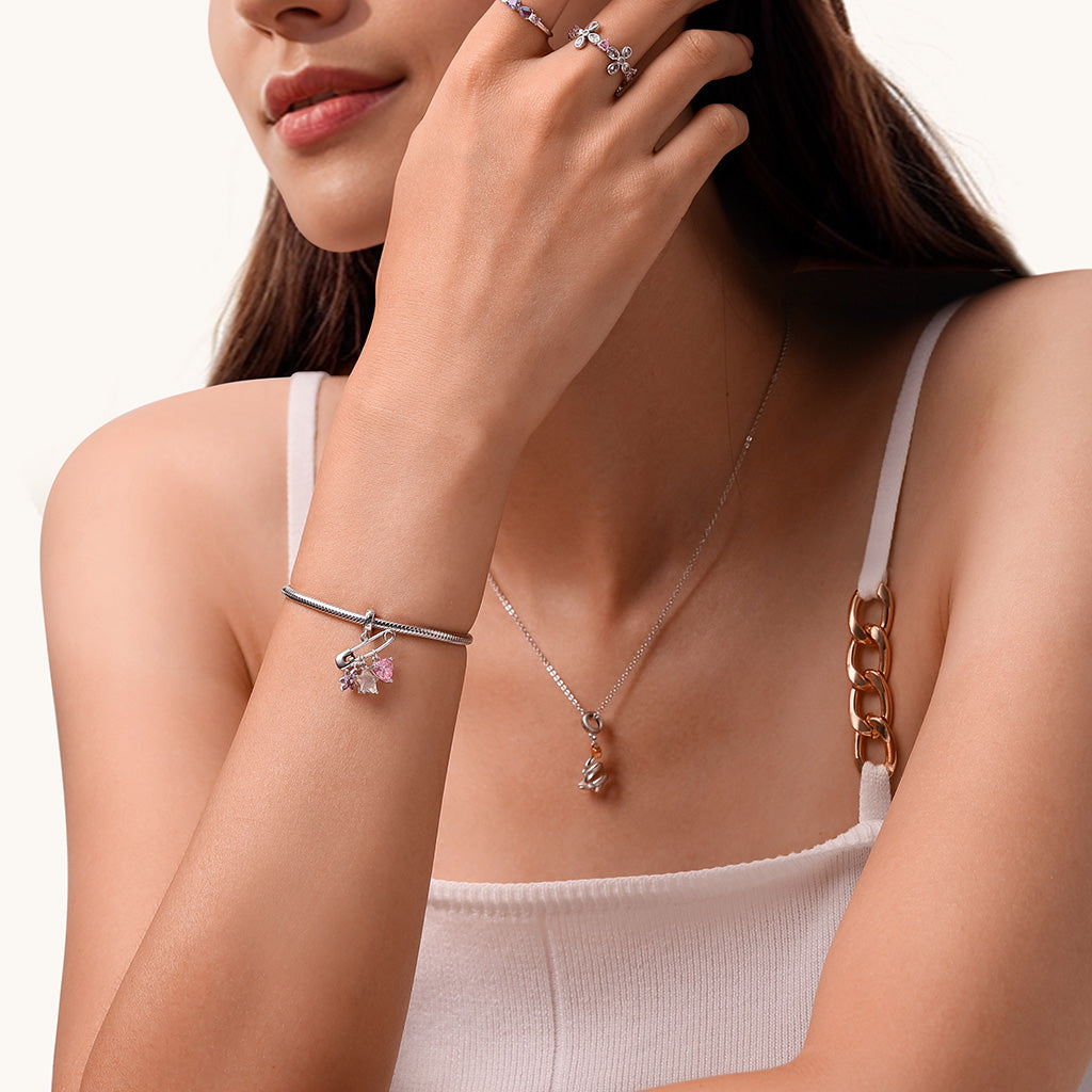 Gnoce Girl Power Pin Pendant Dangle Charm_4