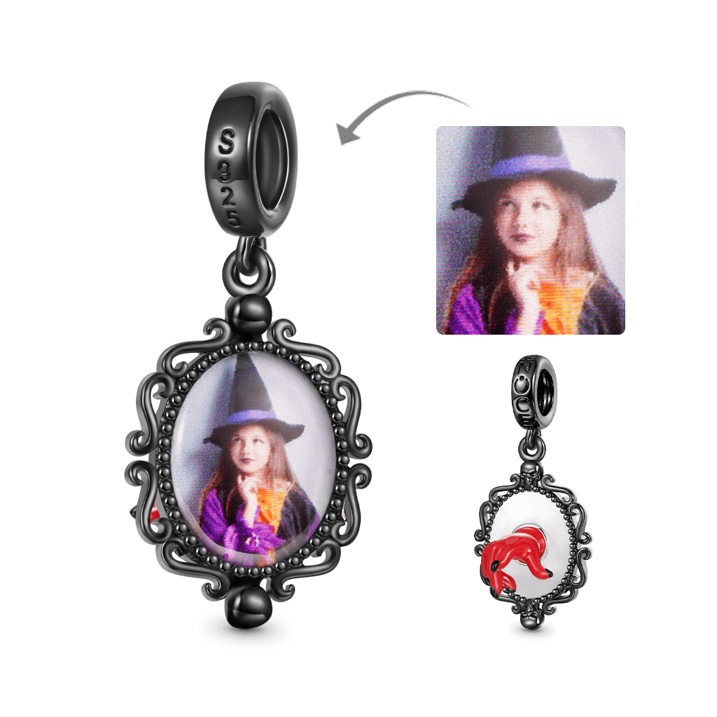 Gnoce Halloween Magic Mirror & Devil's Hand Photo Pendant Dangle Charm_1