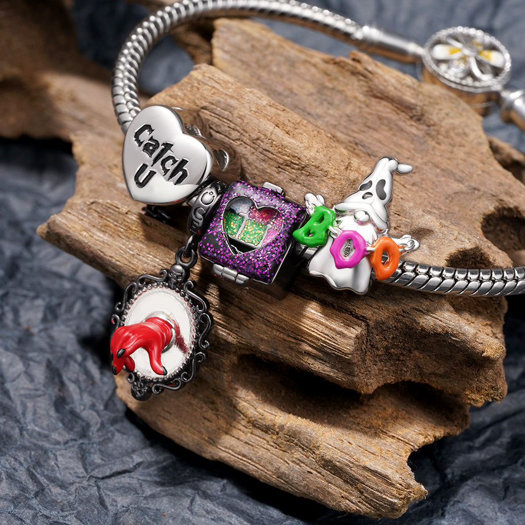 Gnoce Halloween Magic Mirror & Devil's Hand Photo Pendant Dangle Charm_3