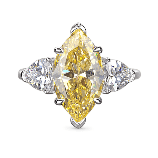 Gnoce Shiny Topaz High Carbon Diamond Promise Rings_1