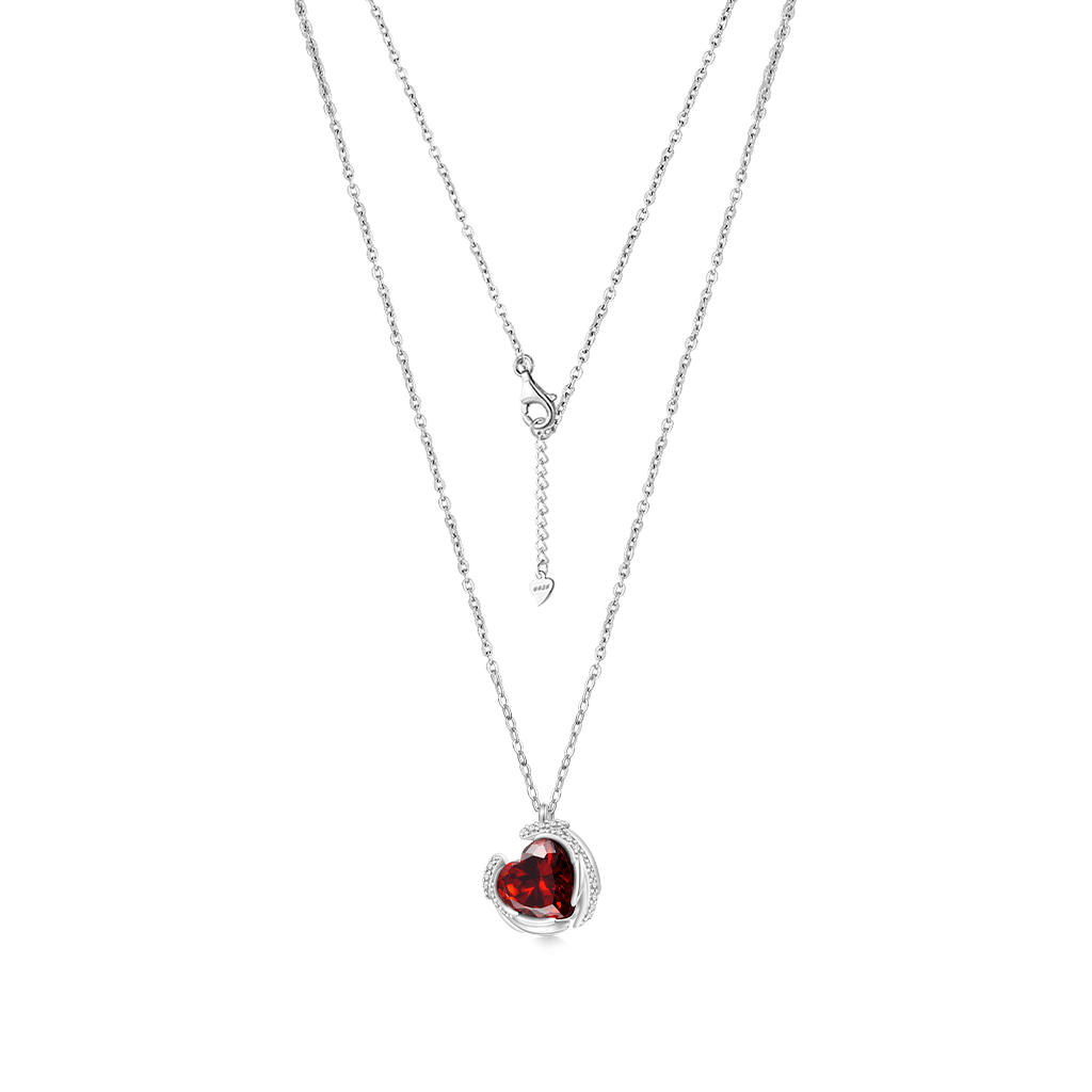 Gnoce Engravable Birthstone Love Heart Wings Necklace_3