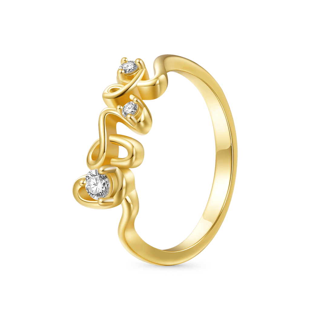 Gnoce 18K Gold Plated Diamond Love Ring_2