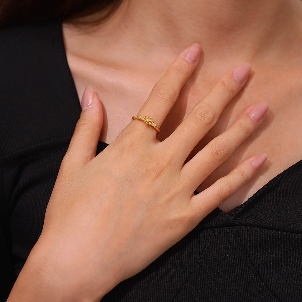 Gnoce Flower Love Band Ring_4