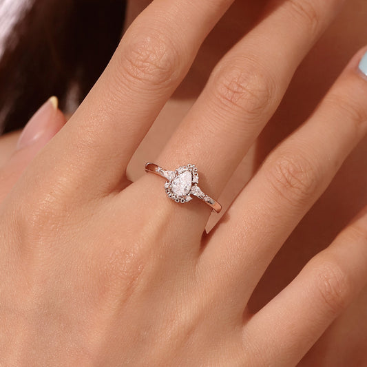 Gnoce Pear-cut Art Nouveau Bridal Ring_5