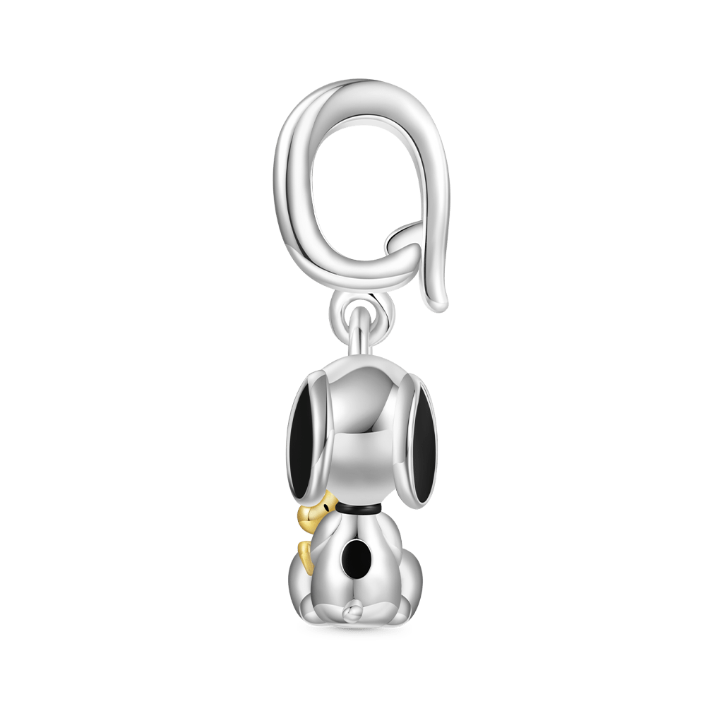 Gnoce Peanuts Snoopy & Woodstock Hugging Pendant Dangle Charm