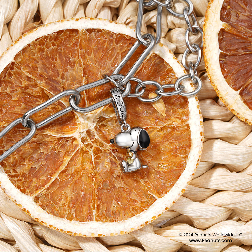 Gnoce Peanuts Snoopy & Woodstock Hugging Pendant Dangle Charm