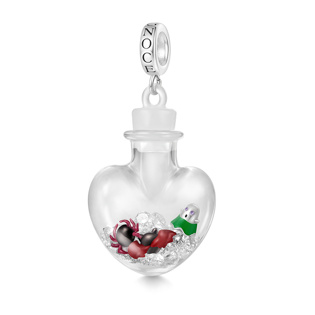 Gnoce Halloween Quicksand Love Bottle Pendant Dangle Charm_1