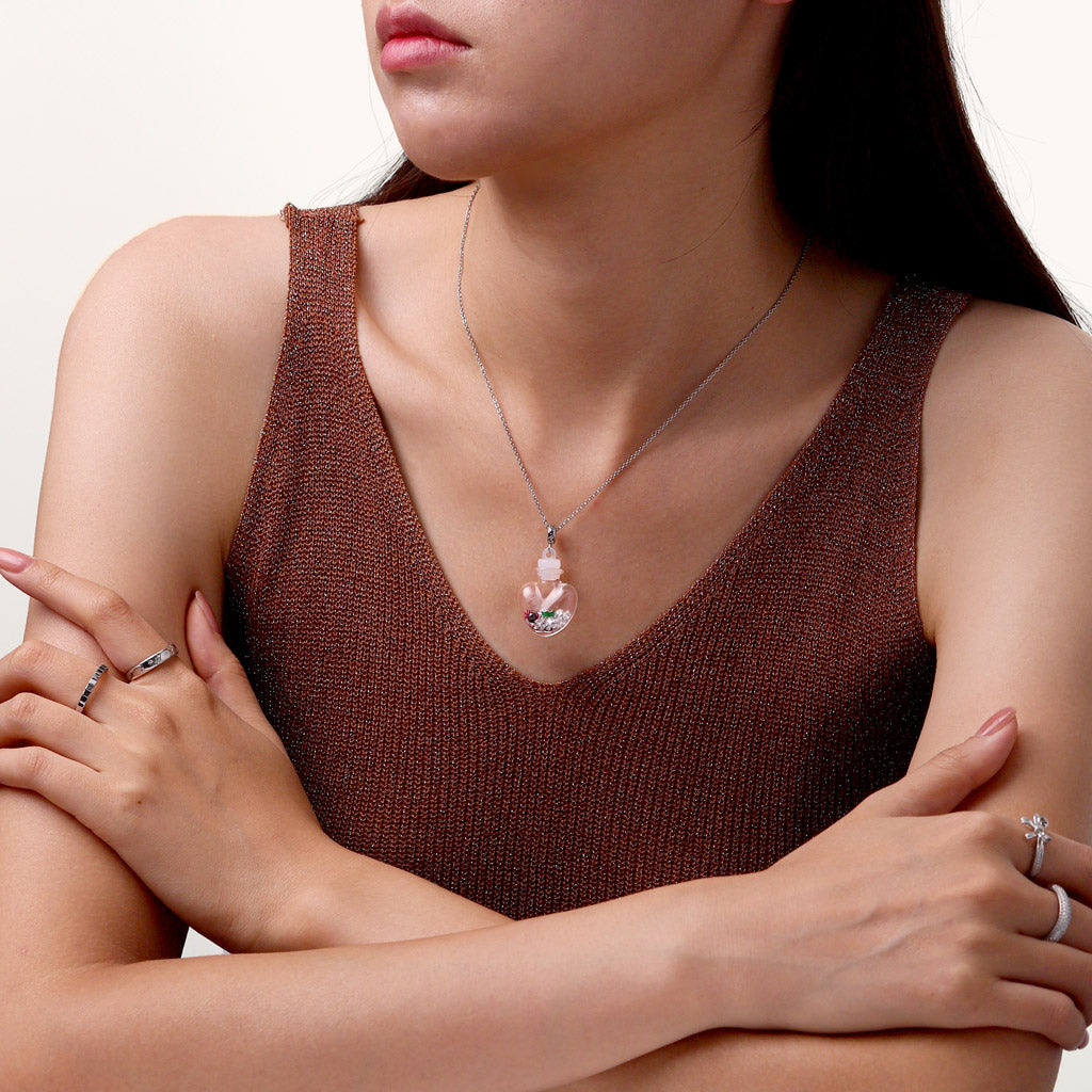 Gnoce Halloween Quicksand Love Bottle Pendant Dangle Charm_4