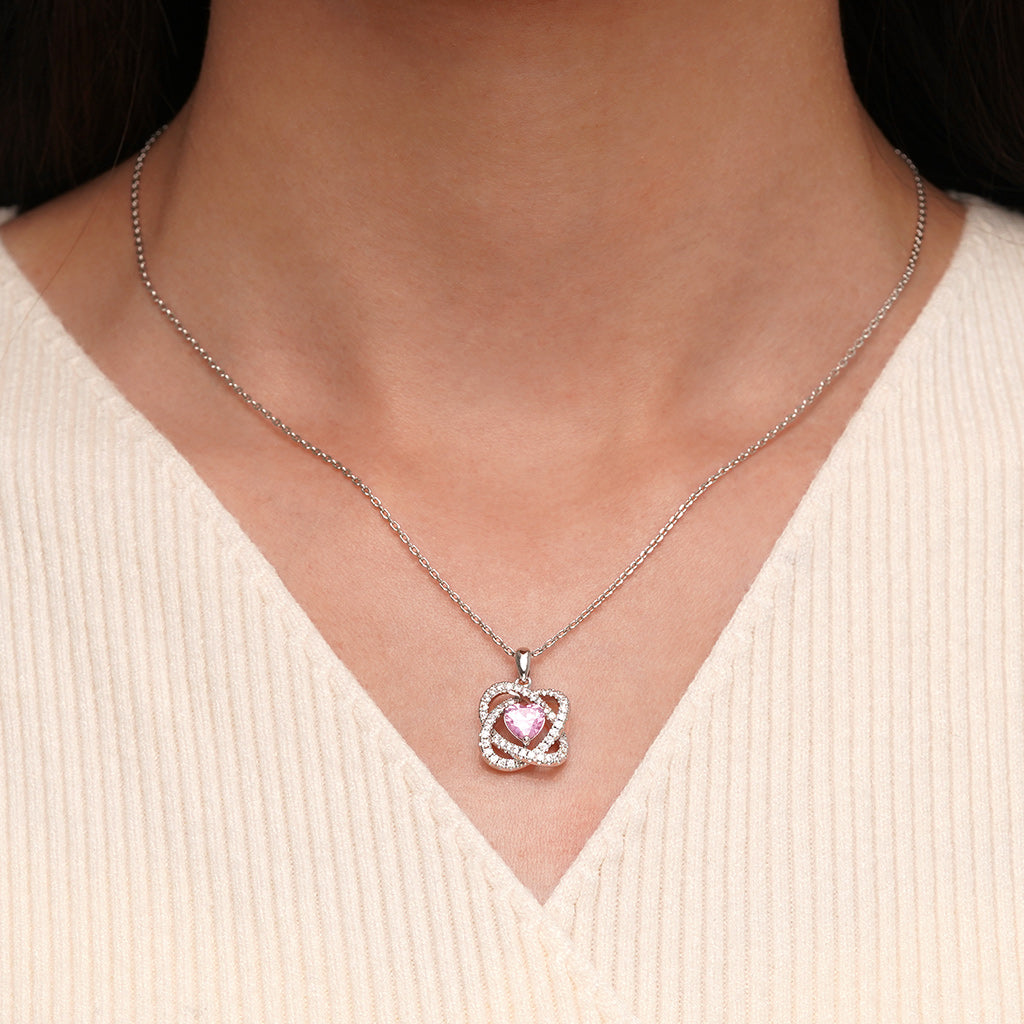 Gnoce Celtic Heart Birthstone Pendant Necklace_5