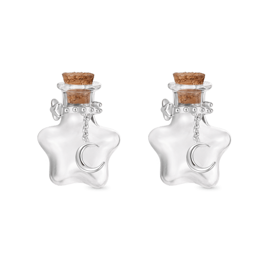 Gnoce Transparent Star Wishing Vase Stud Earrings_1