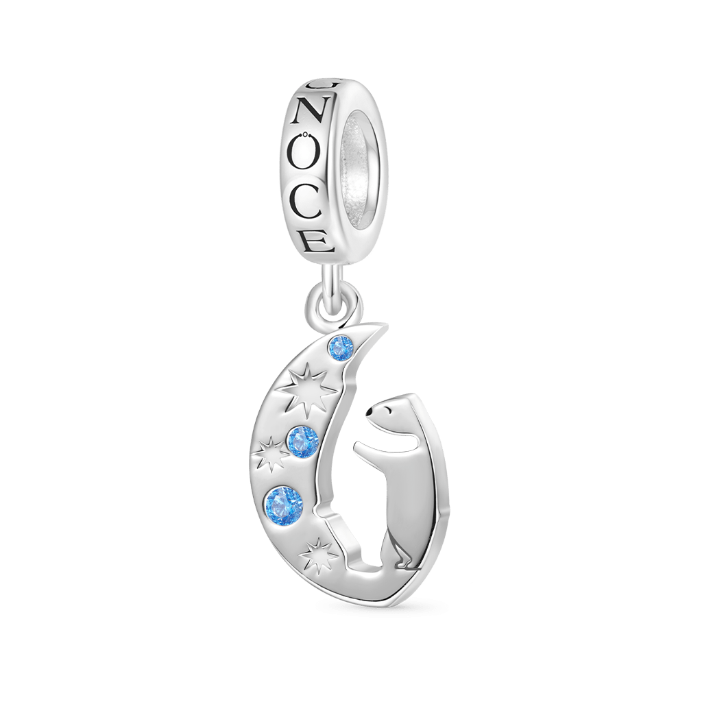 Gnoce Engravable Polar Bear Couple Hugging Double Pendant Dangle Charm_3