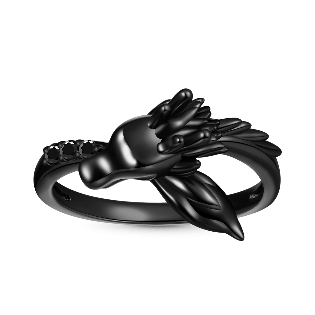 Gnoce Powerful and Mystical Black Dragon Black Zircon Ring_2