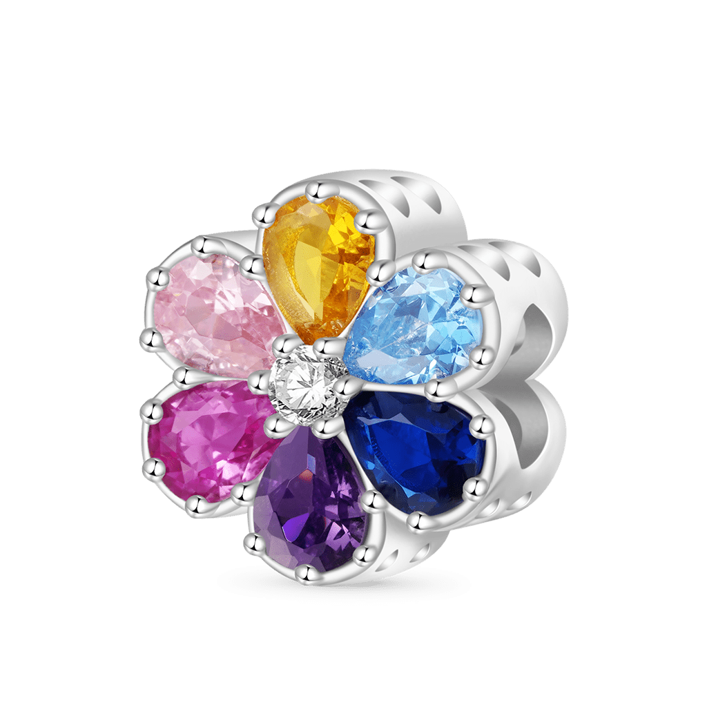 Gnoce Rainbow Gemstone Daisy Charm_1