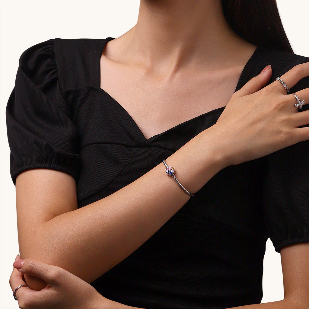 Gnoce Rainbow Gemstone Daisy Charm_4