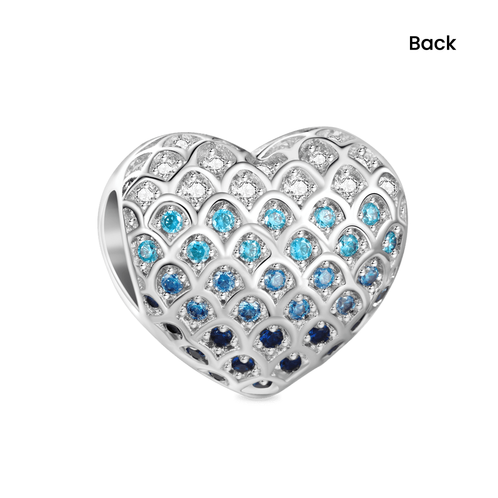 Gnoce Blue Ombre Fish Scale Heart Charm_2