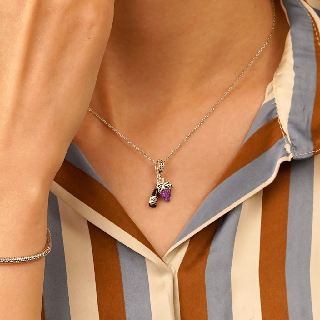 Gnoce Grape & Wine Pendant Dangle Charm_5