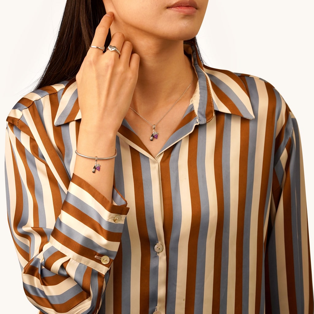 Gnoce Grape & Wine Pendant Dangle Charm_4