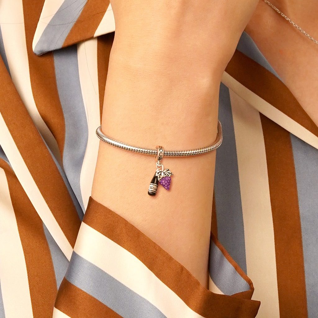 Gnoce Grape & Wine Pendant Dangle Charm_6