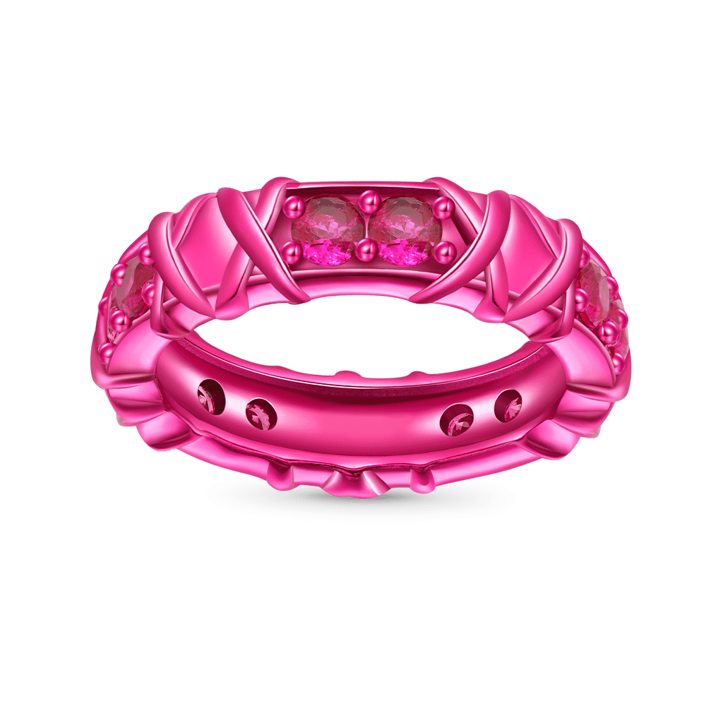 Gnoce Shiny Pink Electroplated Candy Ring_2