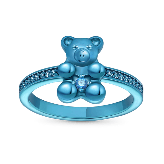 Gnoce Cute Blue Candy Bear Ring_1