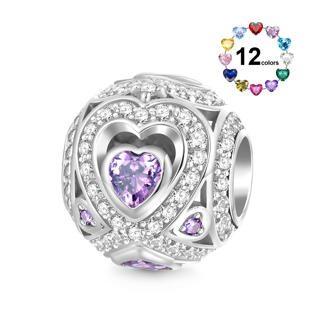 Gnoce Infinite Love Round Birthstone Charm_1
