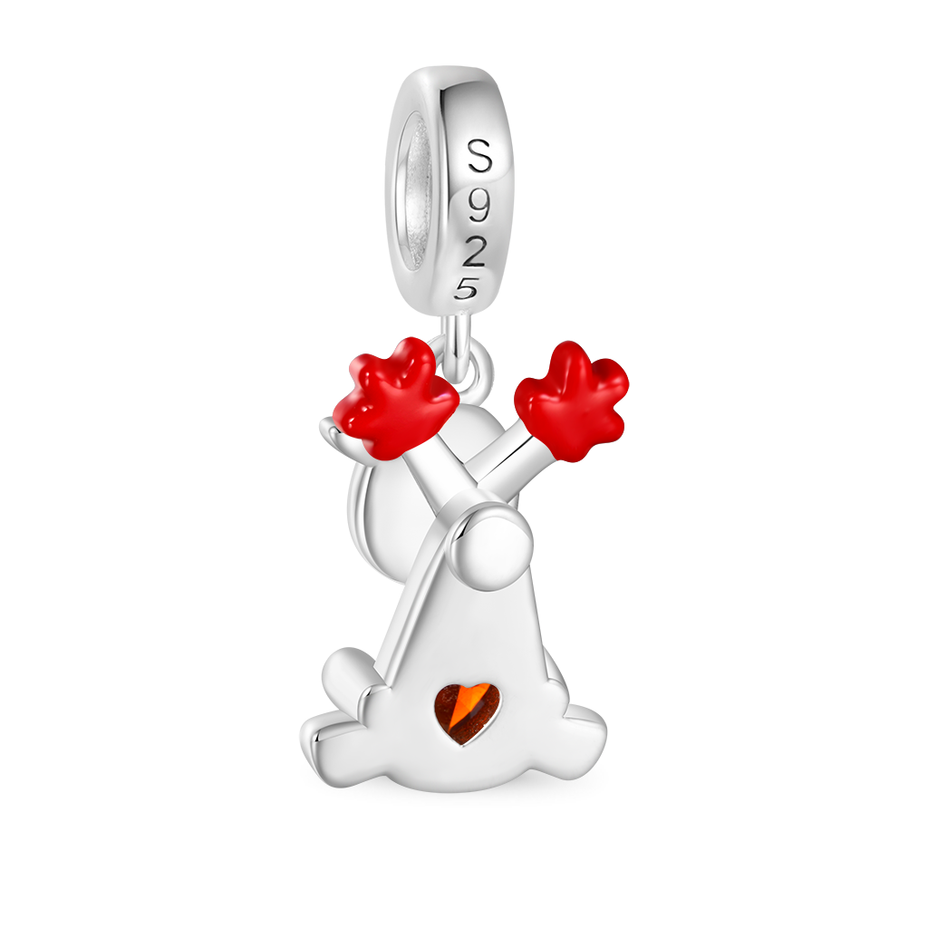 Gnoce Christmas Elk Rotating Body Embraces Heart Pendant Dangle Charm_3