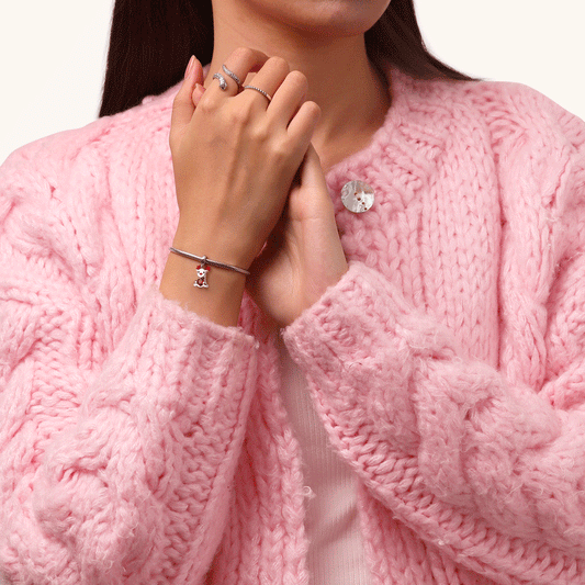 Gnoce Christmas Elk Rotating Body Embraces Heart Pendant Dangle Charm_5