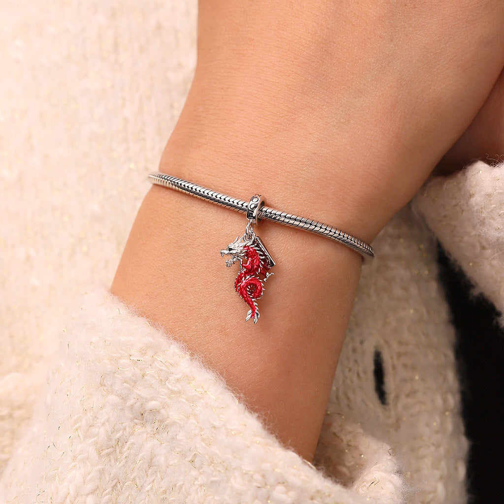 Gnoce Lucky Red Dragon Pendant Dangle Charm_4