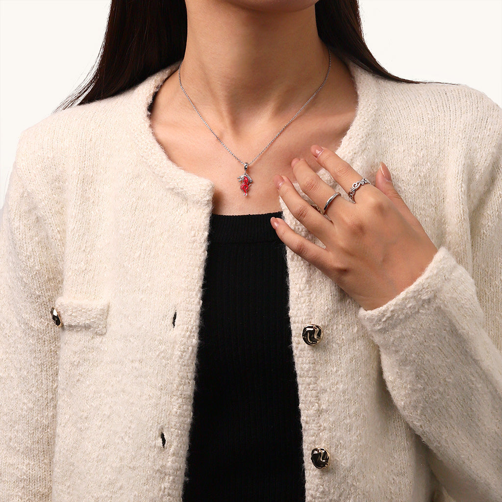 Gnoce Lucky Red Dragon Pendant Dangle Charm_6