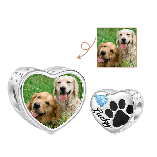 Gnoce Personalized Loving Pet Paw Photo Charm_2