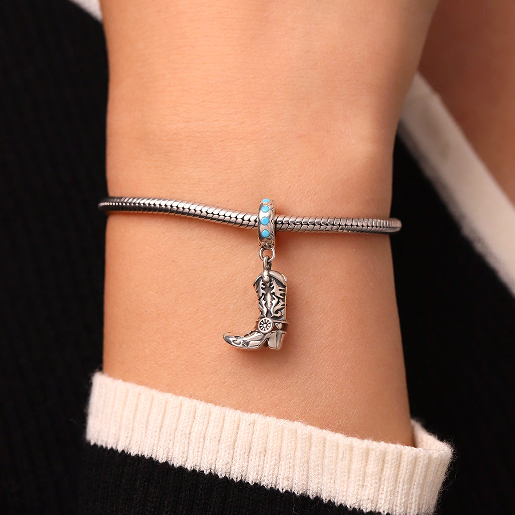 Gnoce Western Cowboy Boot Pendant Dangle Charm_6