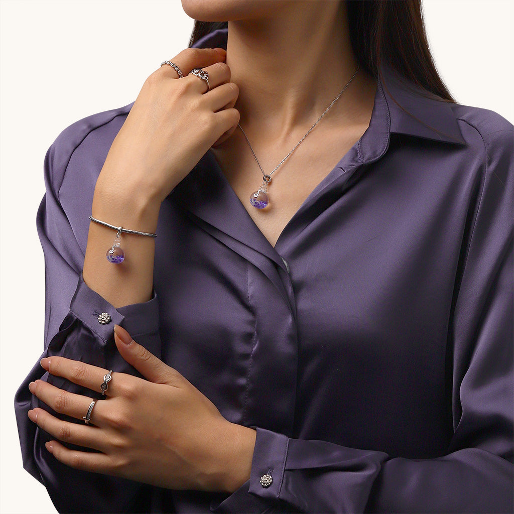 Gnoce Purple Glitter Musical Note Sequin Pendant Dangle Charm_5