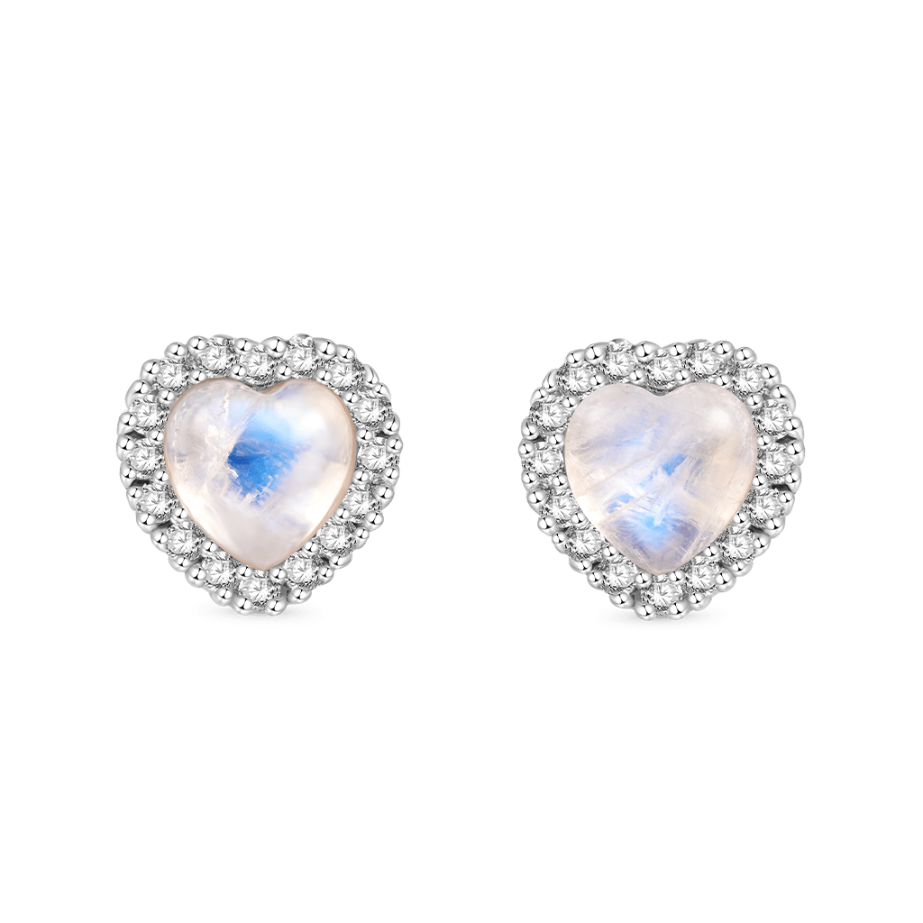 Gnoce Moonstone Heart Stud Earrings_1