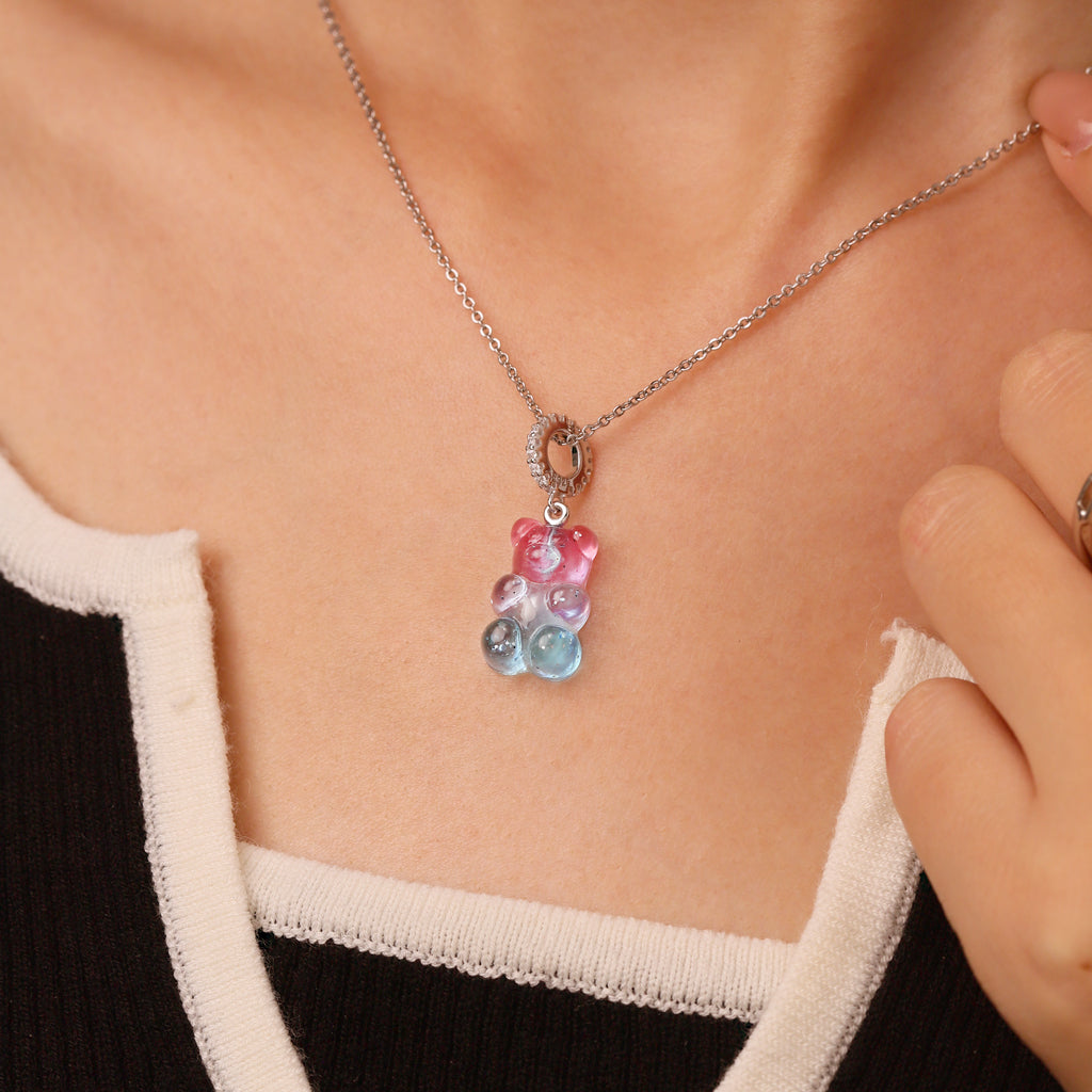 Gnoce Gummy Bear CZ Pave Pendant Dangle Charm_4