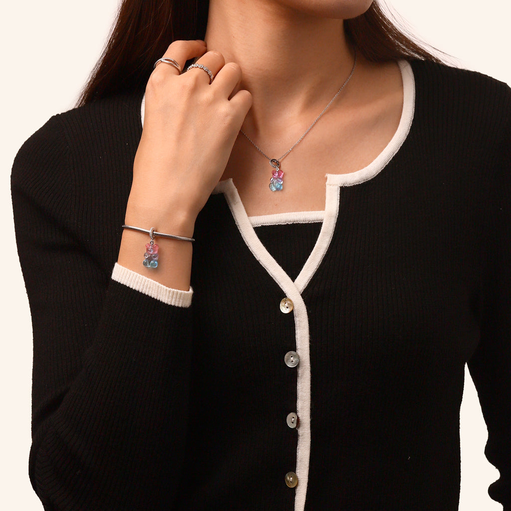 Gnoce Gummy Bear CZ Pave Pendant Dangle Charm_3