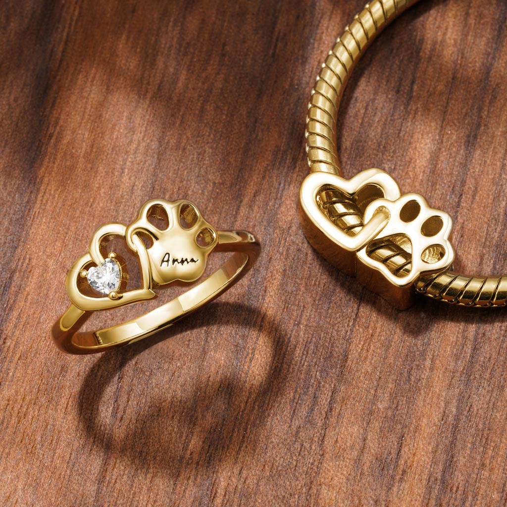 Gnoce 18k Gold Plated Love Pet Engravable Charm_3