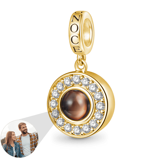 Gnoce 18k Gold Plated Projection Personalized Photo Pendant Dangle Charm_2