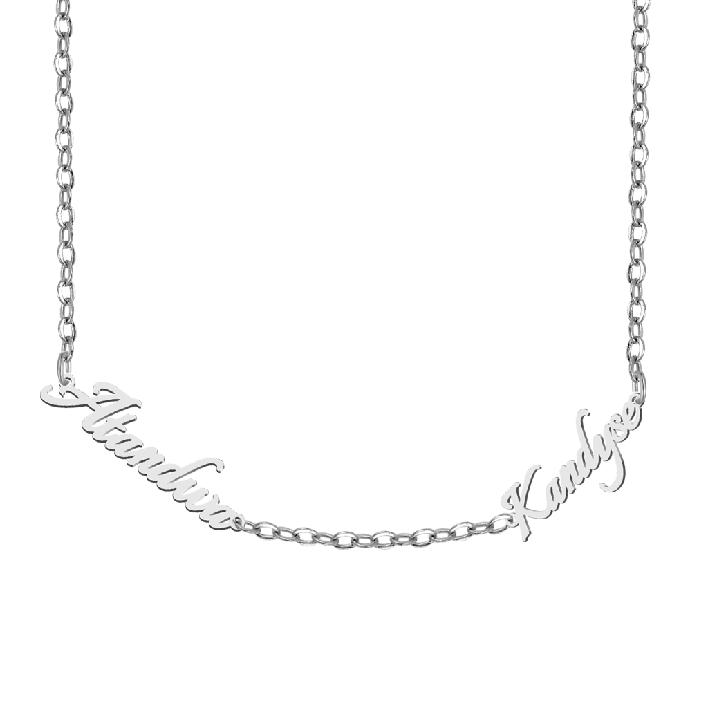 Gnoce Friendship Best Friends Personalized 2 Name Plate Necklace_1
