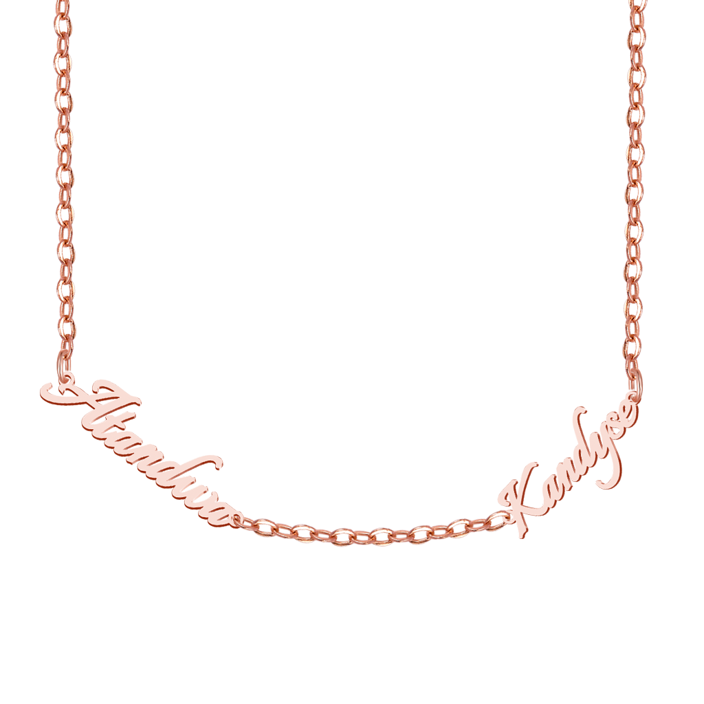 Gnoce Friendship Best Friends Personalized 2 Name Plate Necklace_3