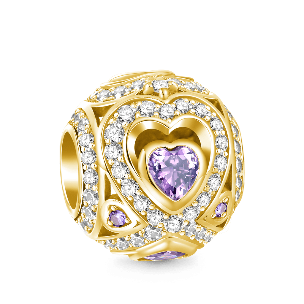 Gnoce 18k Gold Plated Infinite Love Round Birthstone Charm_2