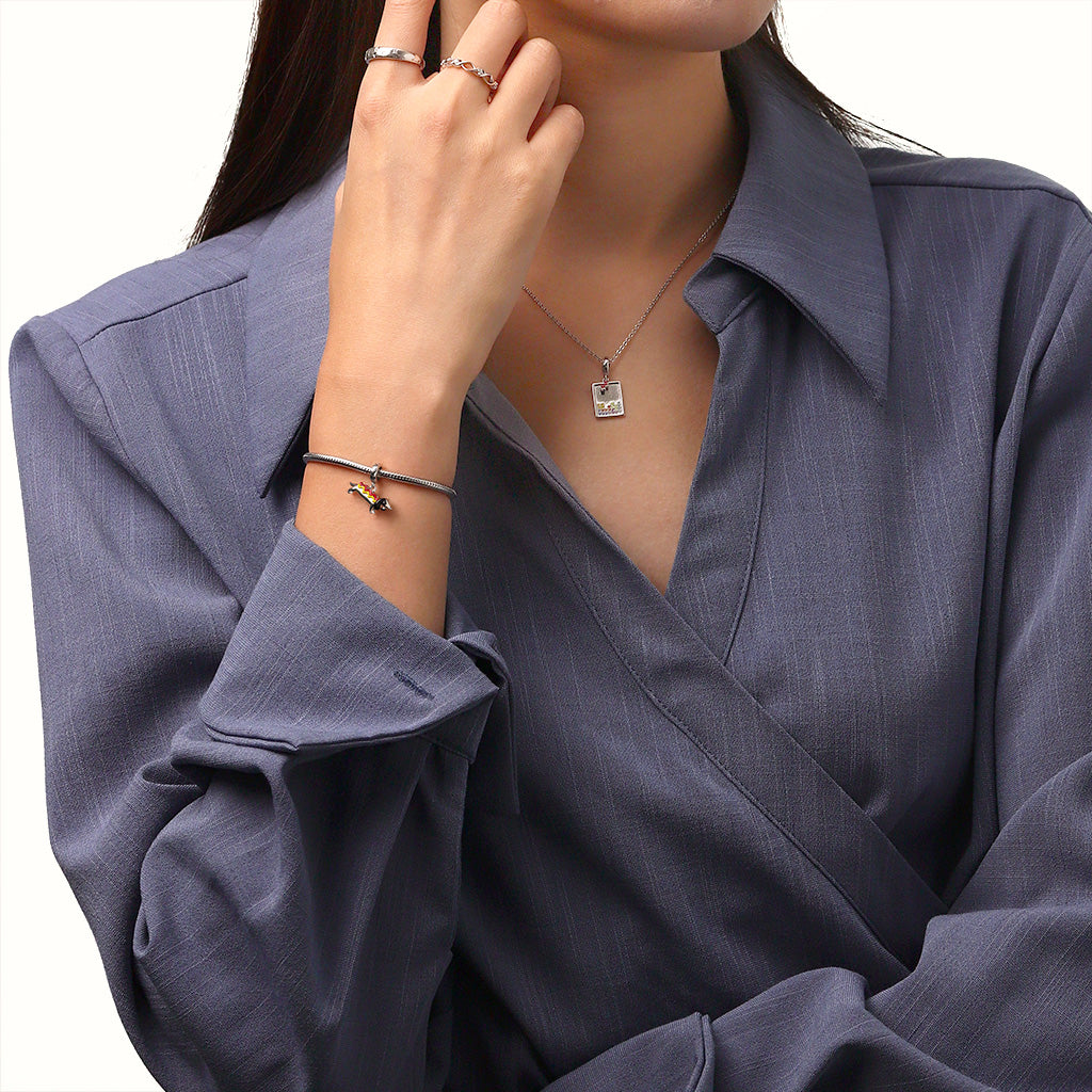 Gnoce Cute Dachshund Dog in Hot Dog Costume Pendant Dangle Charm_6