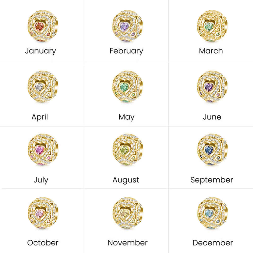 Gnoce 18k Gold Plated Infinite Love Round Birthstone Charm_3