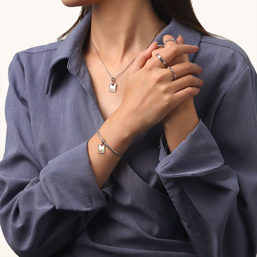 Gnoce Tetris Red Tetromino Mini Pendant Dangle Charm_4