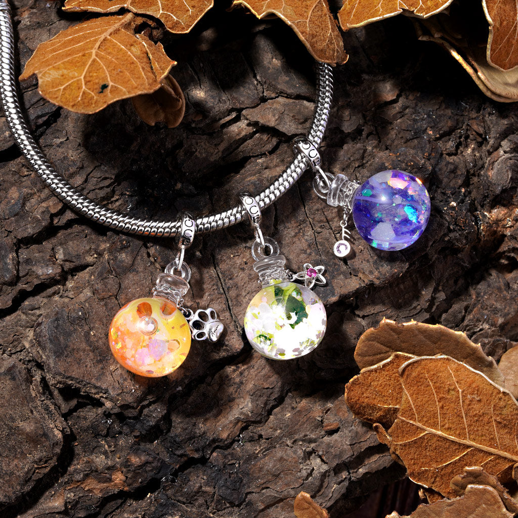 Gnoce Spring Flowers Quicksand Pendant Dangle Charm_4