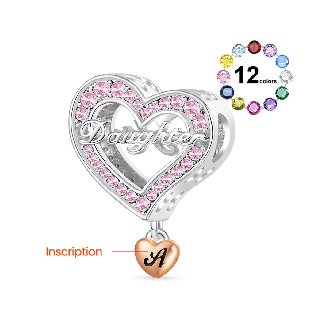 Gnoce Family Members - Daughter Personalised Heart Charm_2